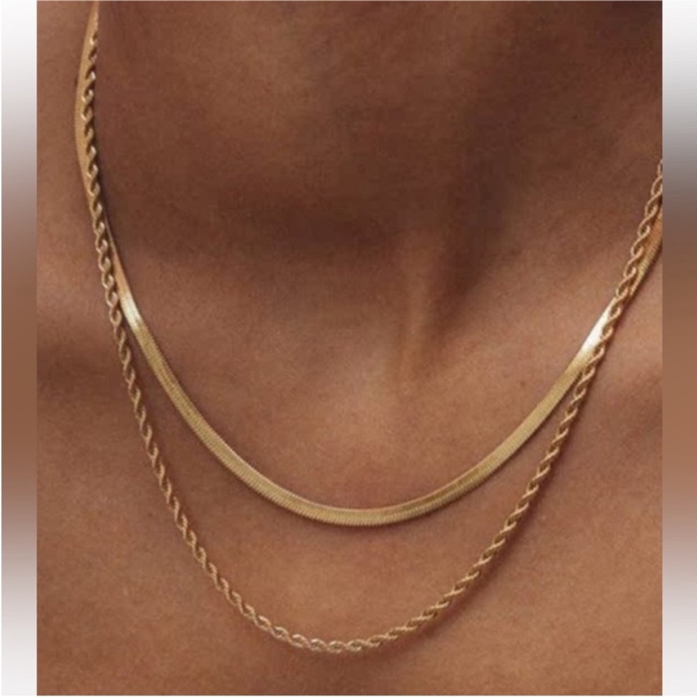 18K Gold Dipped Double Layered Necklace – Timeless & Chic